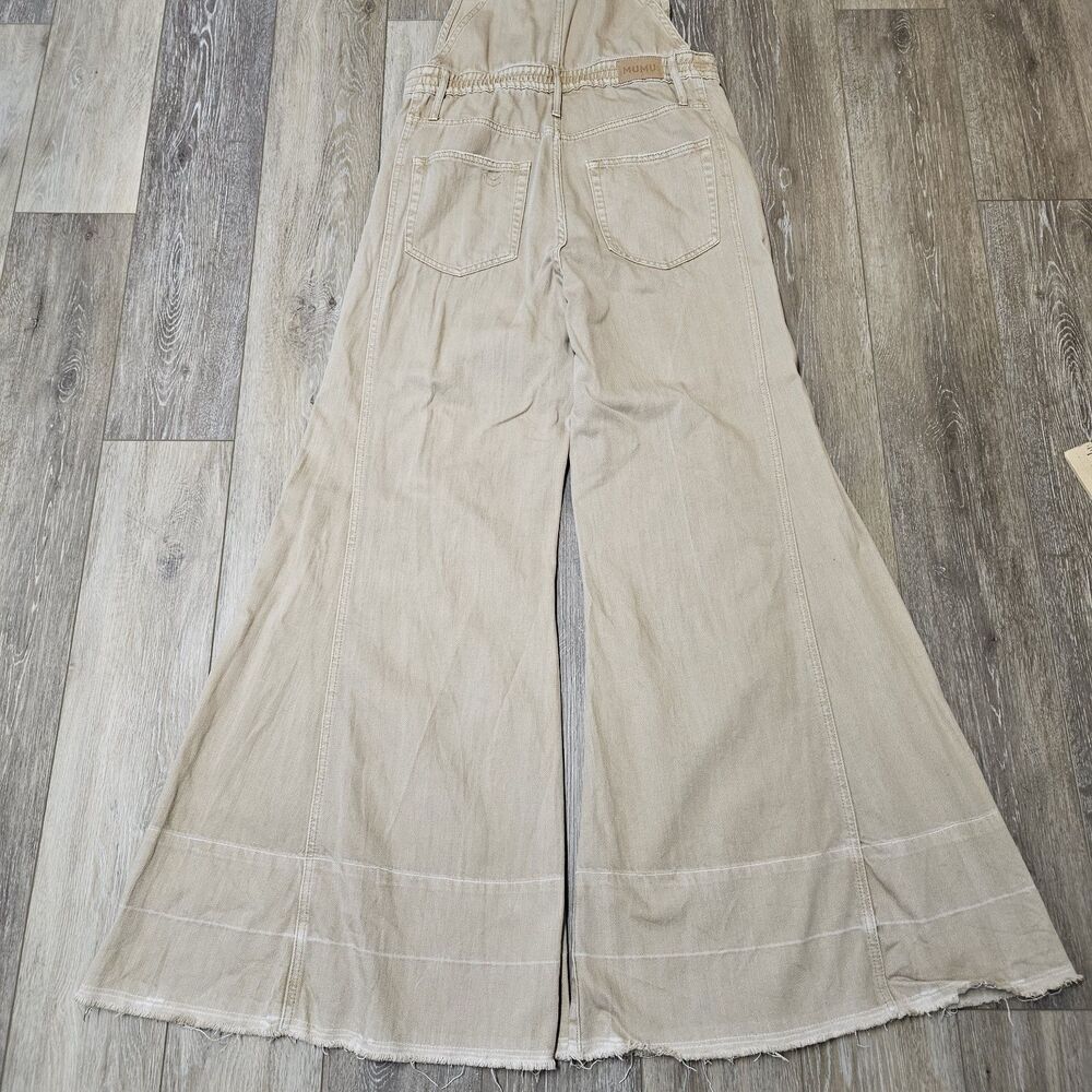 Show Me Your Mumu San Fran Overalls Tanline Wide Leg Flare Denim Women's Large - Picture 5 of 9